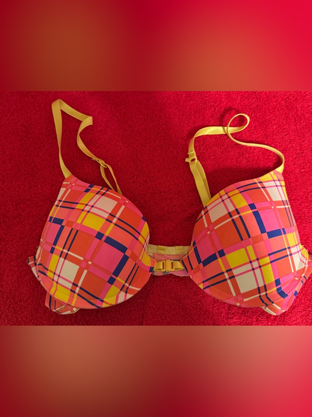 Bintimate Sz 36C Plaid Push-Up Convertible Bra GUC😊😊